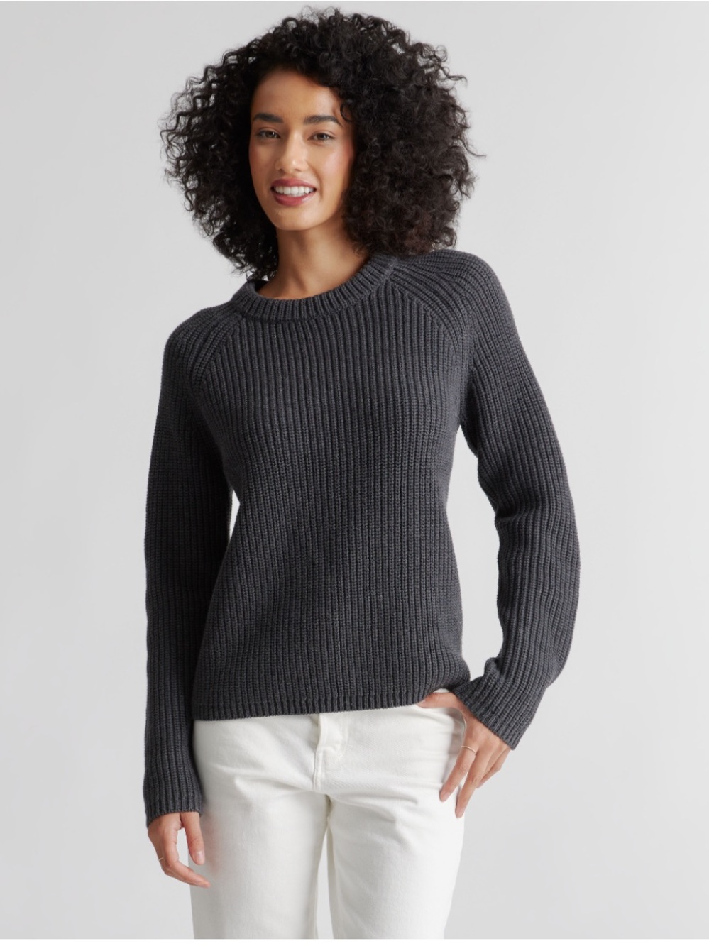 Quince Women’s 100% Organic Cotton Crewneck Black Knit Sweater Size: S